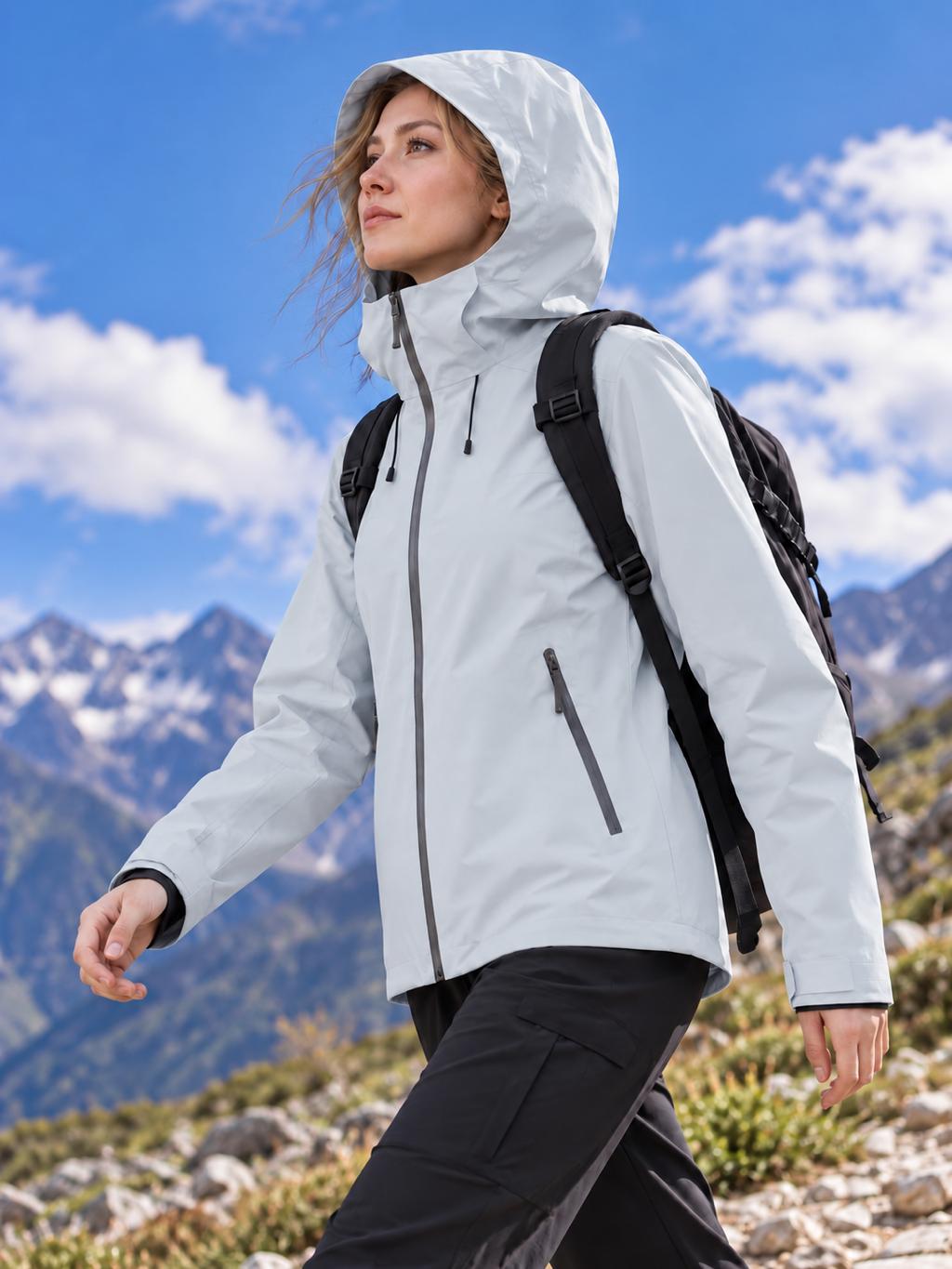 Fernlow Unisex Waterproof Rain Jacket with Underarm Vent Zips