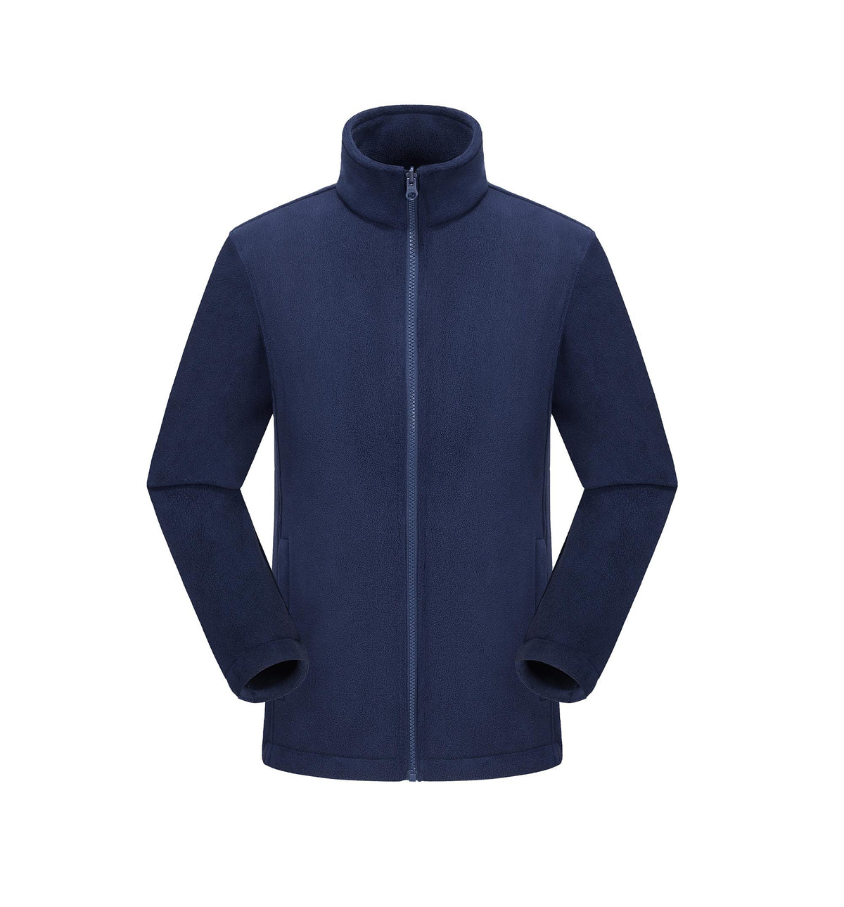 Detachable navy fleece inner front view